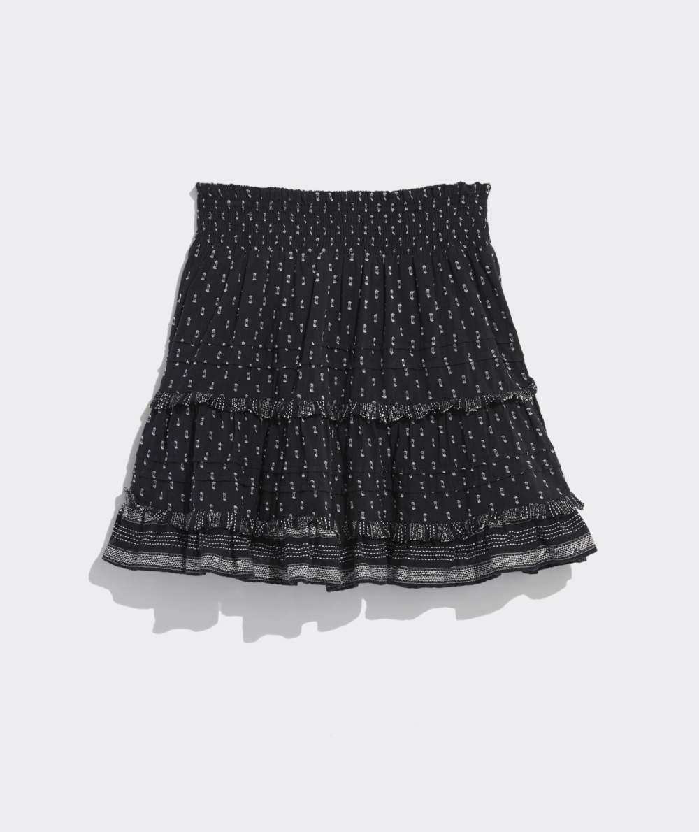 Falda Vineyard Vines Jacquard Ruffle Skirt Mujer Negros | ABW-871035