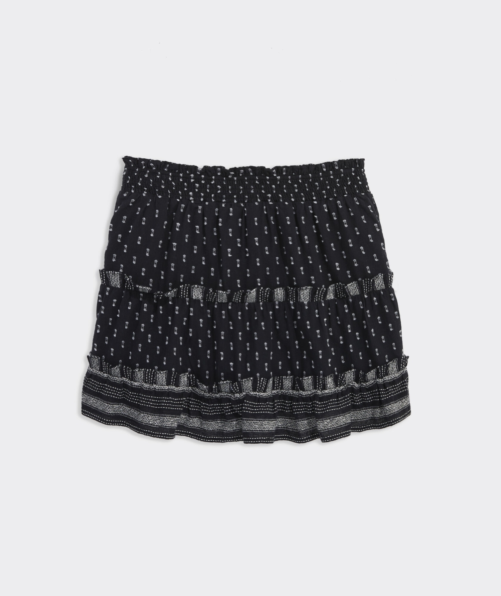 Falda Vineyard Vines Jacquard Ruffle Skirt Niños Negros | IDN-571920