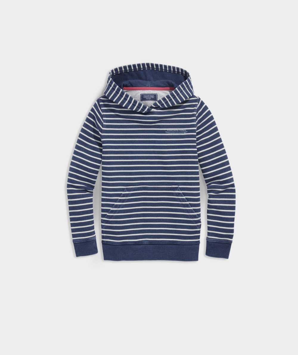 Hoodies Vineyard Vines A Rayas Surfside Hoodie Niños Azules | LHQ-971423