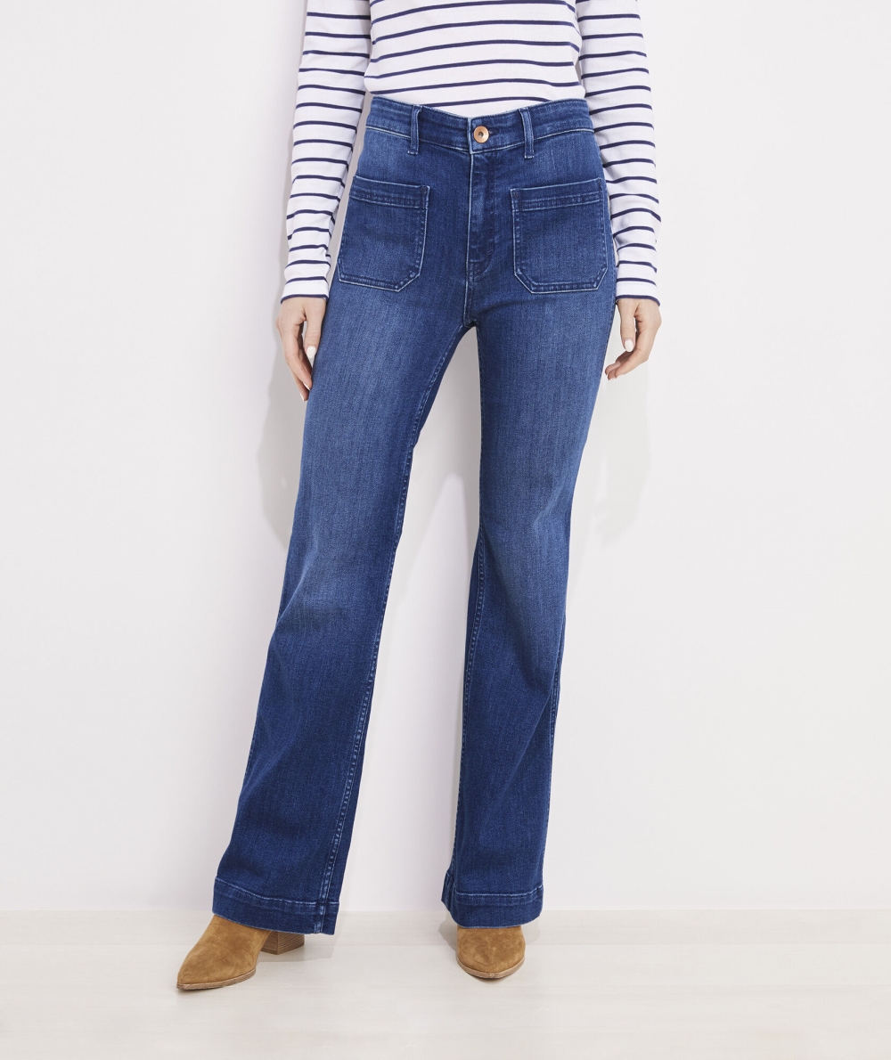 Jeans Vineyard Vines Anchos Leg Indigo Sailor Jamie Jeans Mujer Azules | DAW-213875