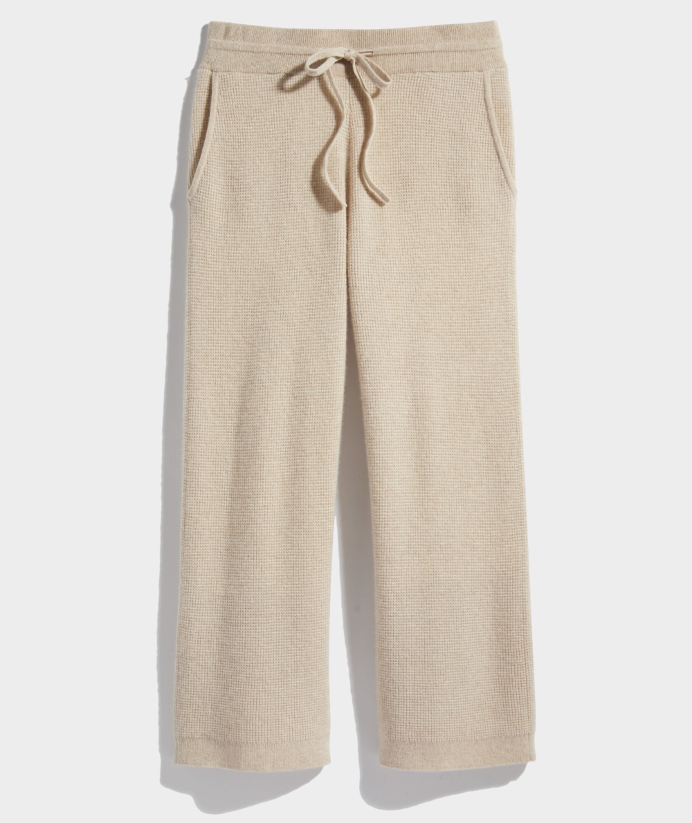 Joggers Vineyard Vines Luxe Cashmere Waffle-Knit Pant Mujer Beige | KRP-351492