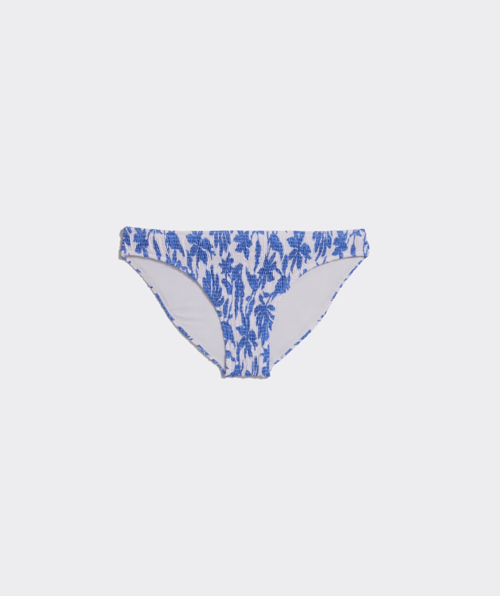 Nadar Vineyard Vines Floral Smocked Bikini Bottom Mujer Azules | NSF-897205