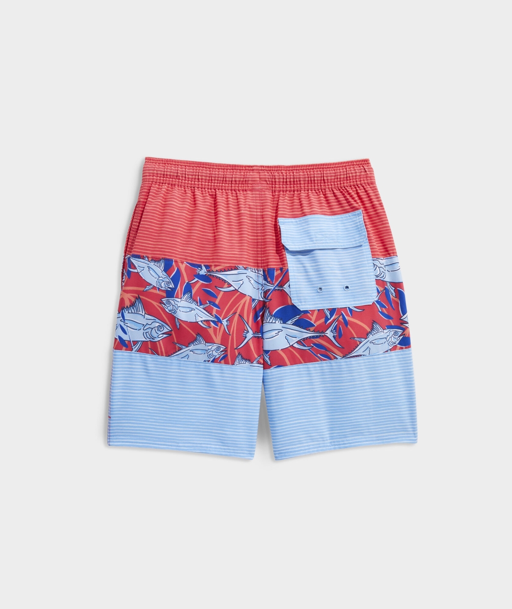 Nadar Vineyard Vines Pieced Chappy Swim Trunks Niños Rojos | RQV-421790