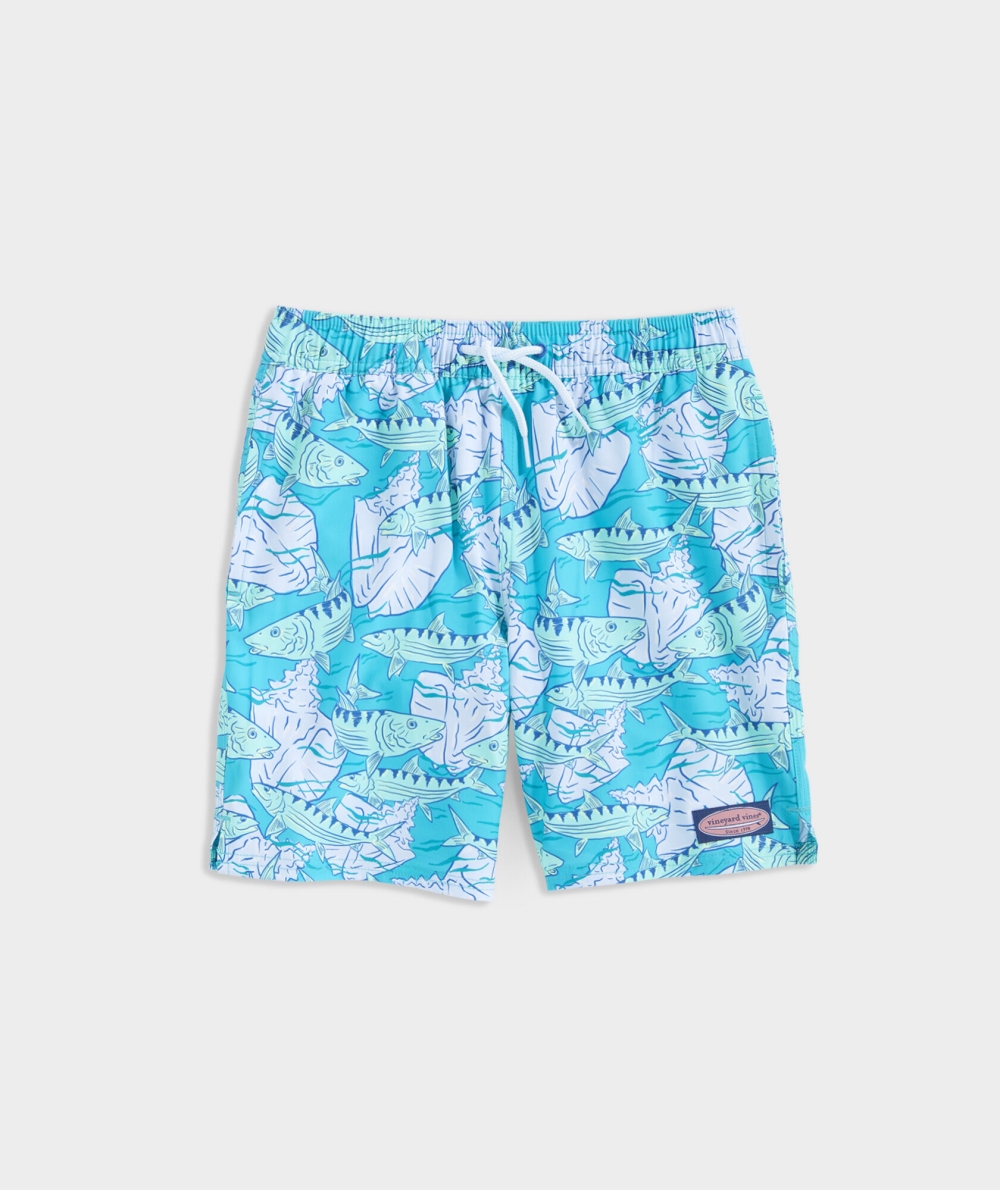 Nadar Vineyard Vines Printed Chappy Swim Trunks Niños Bonefish Palm Beach - Bluebird | EIP-415927