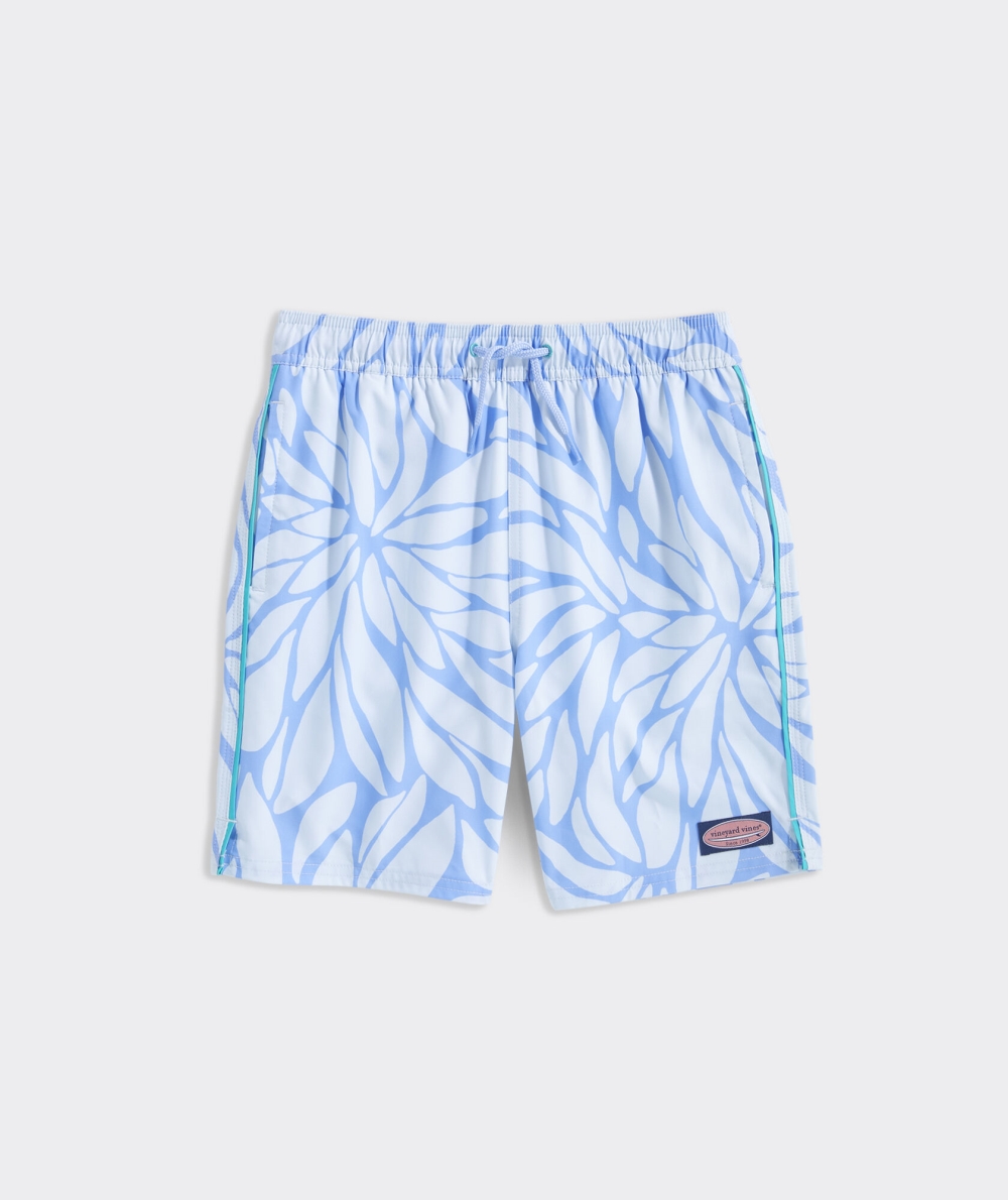 Nadar Vineyard Vines Printed Chappy Swim Trunks Niños In Full Bloom - Ice Water | JRY-037962