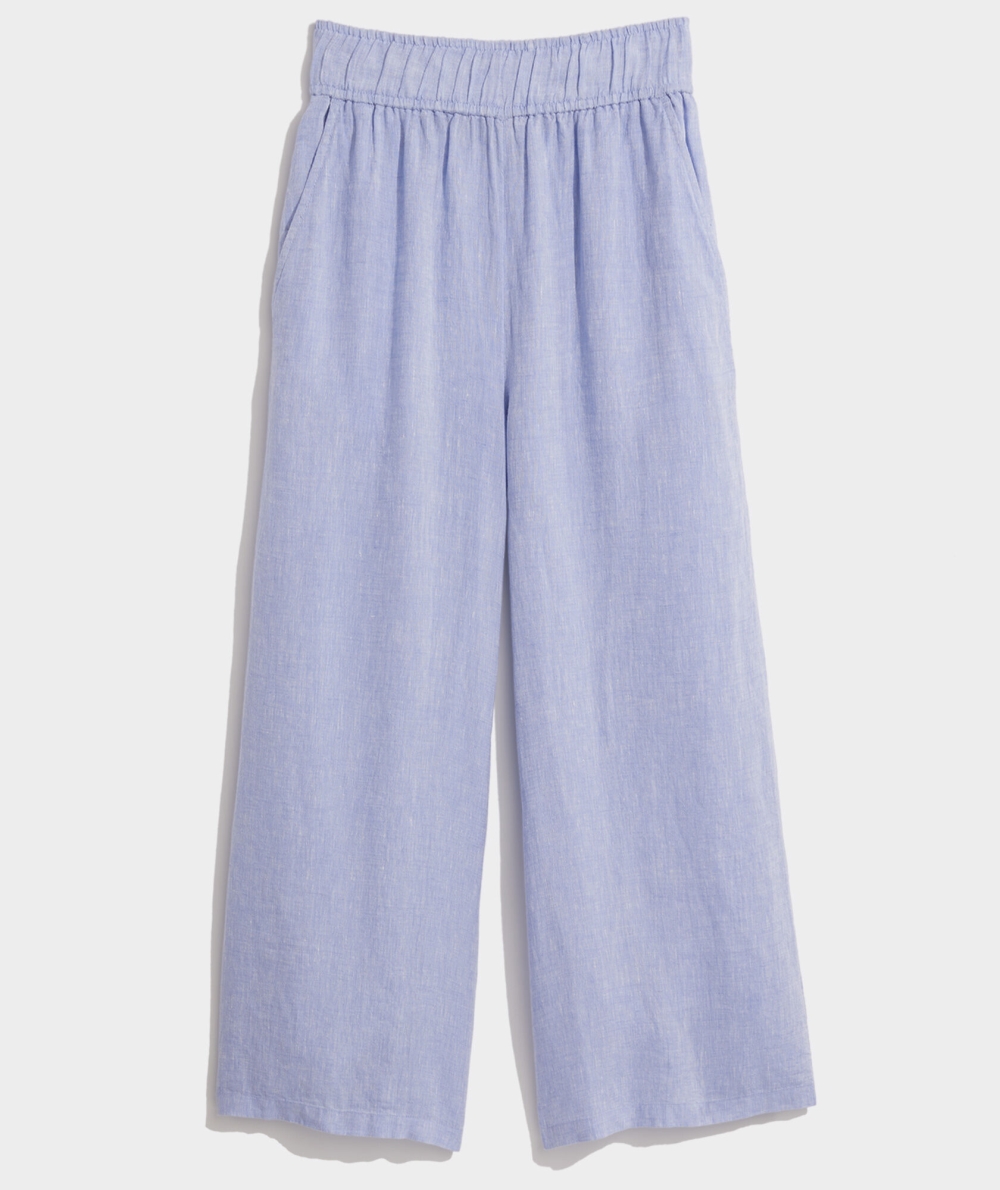 Pantalones Vineyard Vines Anchos Leg Linen Pant Mujer Azules | KYD-765238