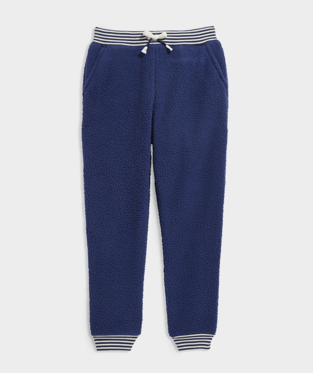 Pantalones Vineyard Vines Sherpa Fleece Joggers Niños Azules | JGR-520874