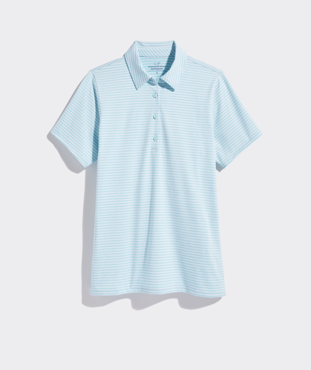 Polos Vineyard Vines A Rayas Performance Polo Mujer Feeder-Andros Tejeda | HCI-249178