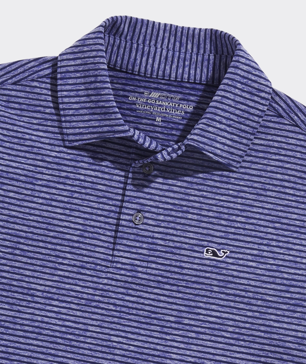 Polos Vineyard Vines Bradley Stripe Sankaty Polo Niños Azules Azules | EUW-407386