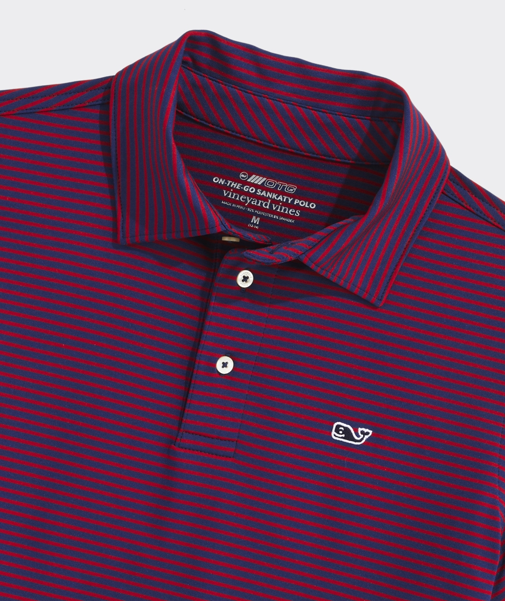 Polos Vineyard Vines Bradley Stripe Sankaty Polo Niños Azules Rojos | FTQ-216380