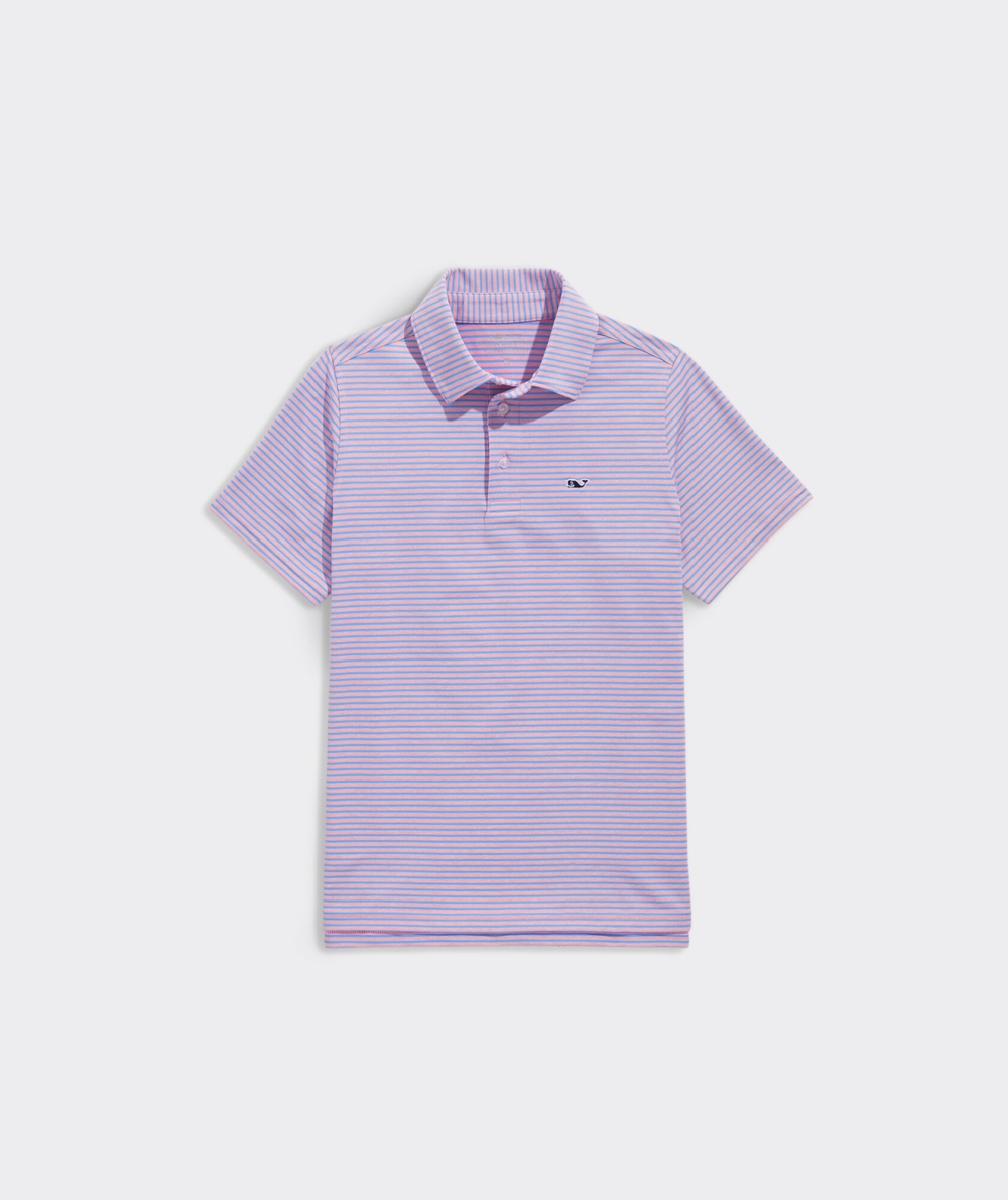 Polos Vineyard Vines Bradley Stripe Sankaty Polo Niños Turquesa | LHM-095347