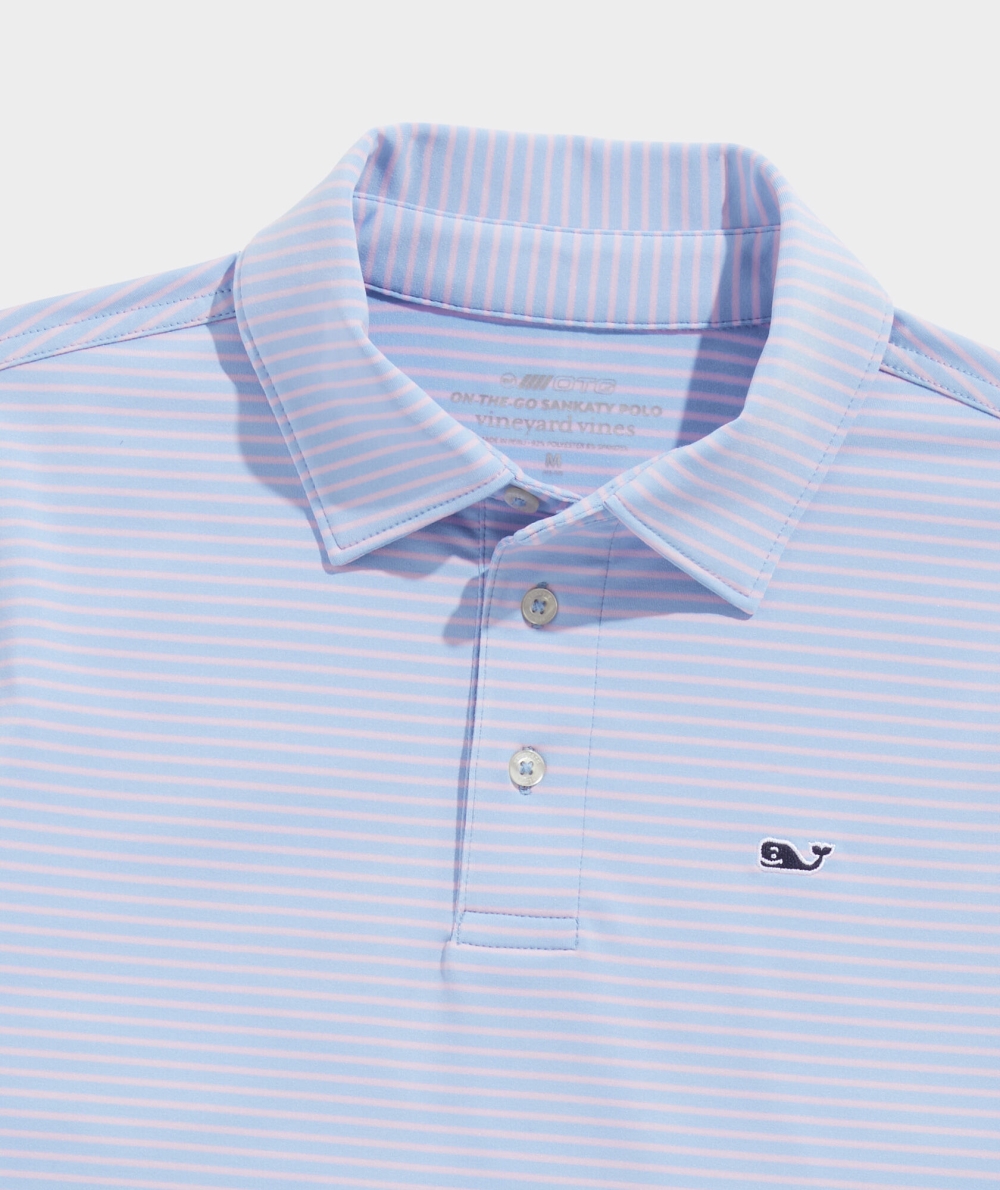 Polos Vineyard Vines Bradley Stripe Sankaty Polo Niños Azules Rosas | LTV-235014