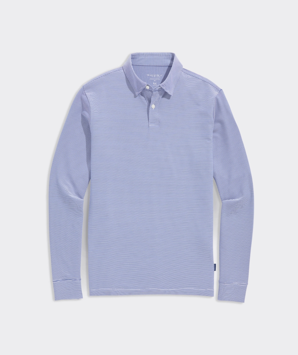 Polos Vineyard Vines Breakwater Long-Sleeve brrrº Polo Hombre Blancos | CPU-326954