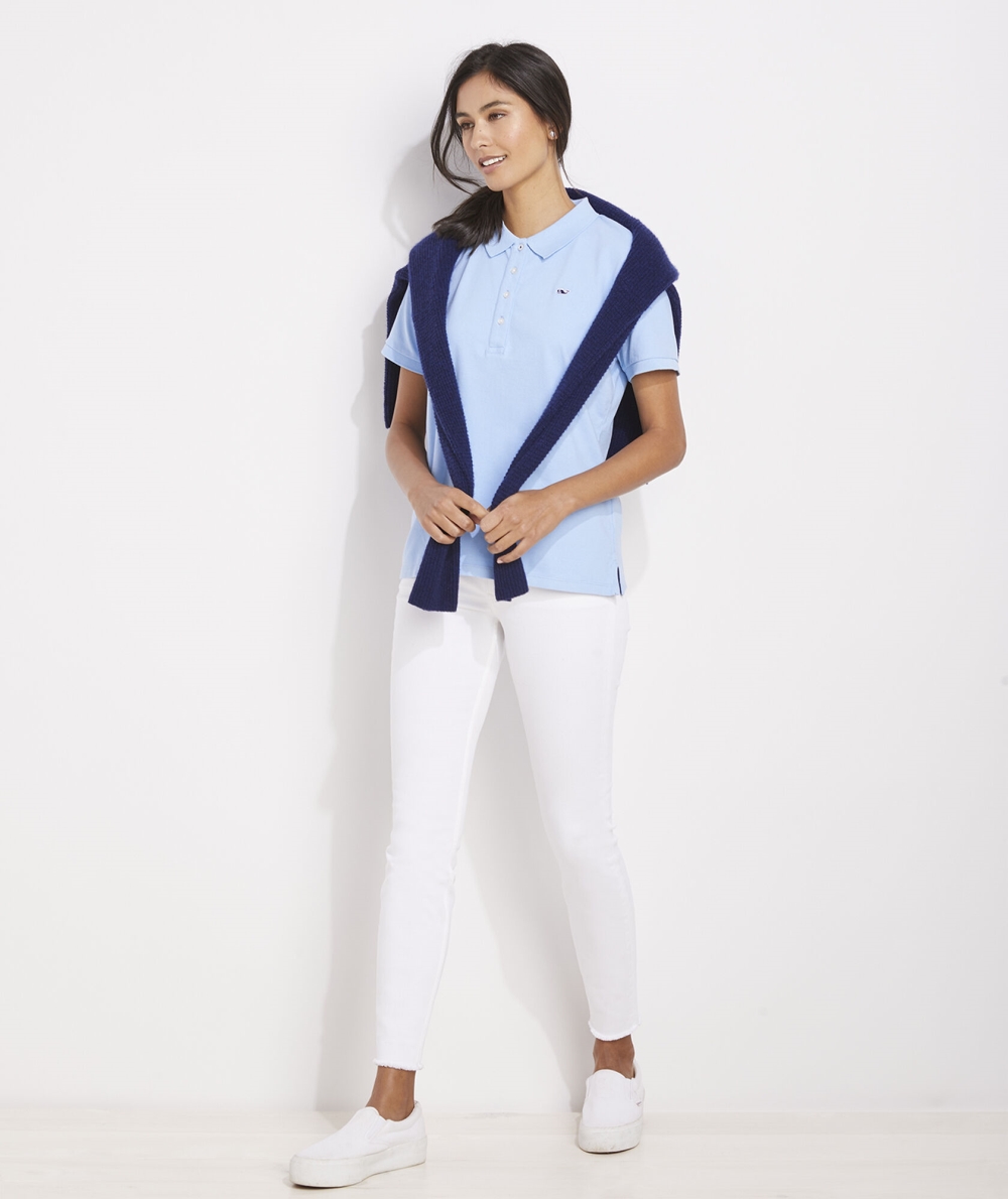 Polos Vineyard Vines Classic Pique Polo Mujer Azules | NSK-867254