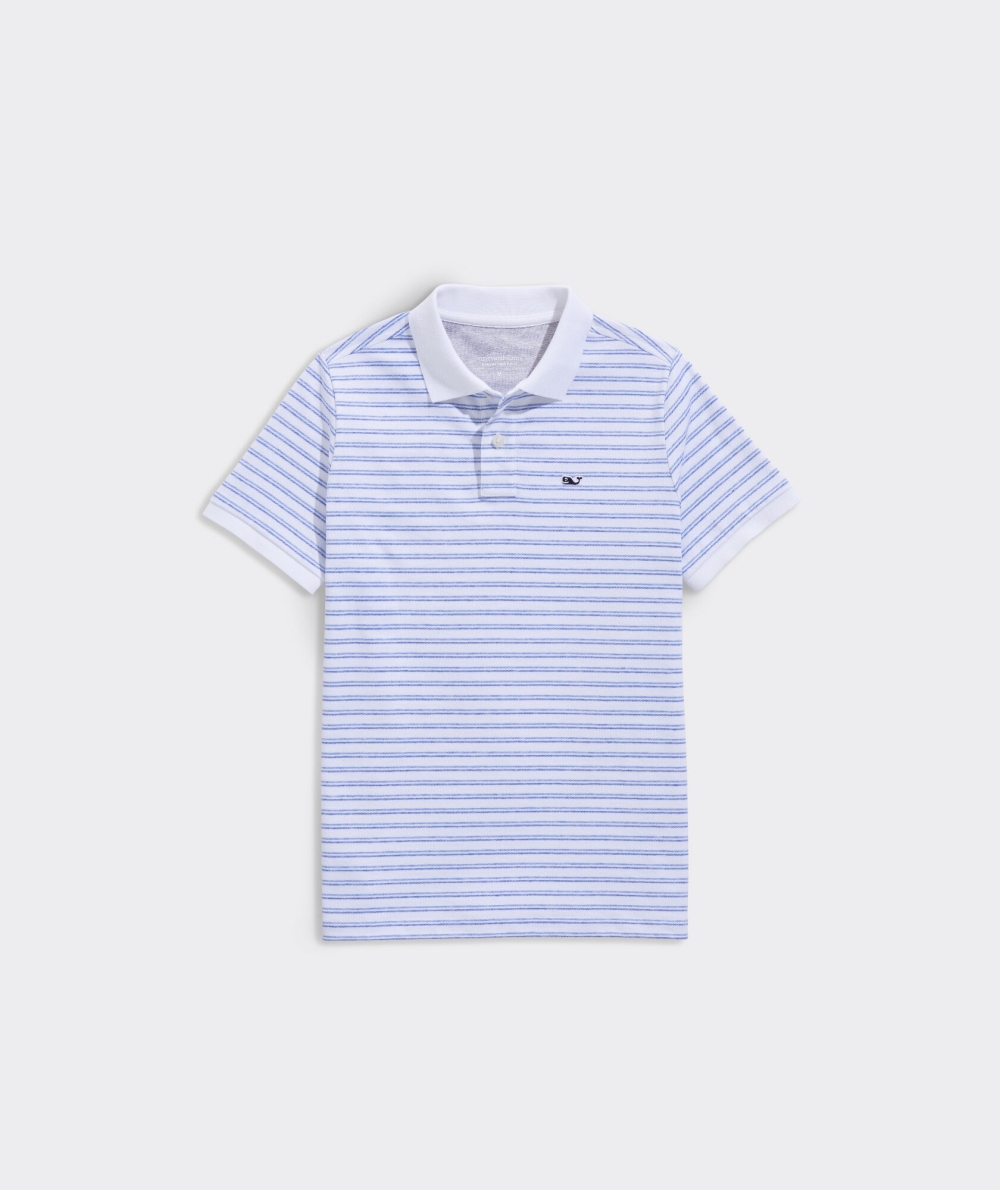 Polos Vineyard Vines Edgartown Pique Polo Niños Blancos Turquesa | YWG-257486