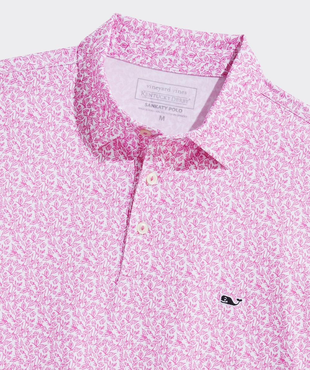 Polos Vineyard Vines Kentucky Derby Printed Sankaty Polo Hombre Climbing Roses - Paradise Punch | RIG-153284