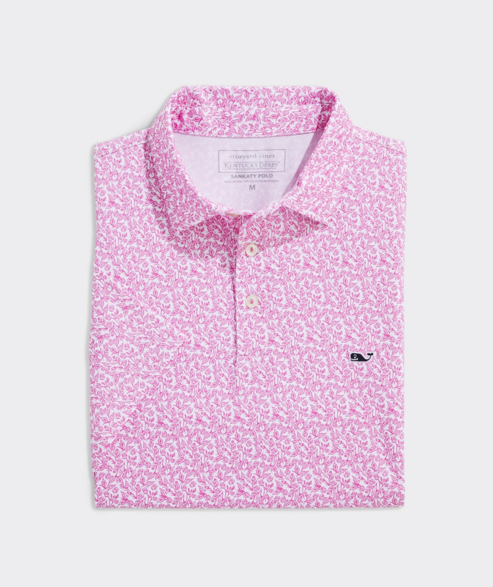 Polos Vineyard Vines Kentucky Derby Printed Sankaty Polo Hombre Climbing Roses - Paradise Punch | RIG-153284