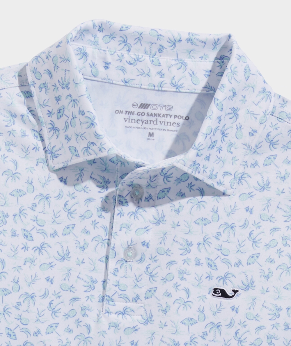 Polos Vineyard Vines Printed Sankaty Polo Niños Azules | MAL-276814