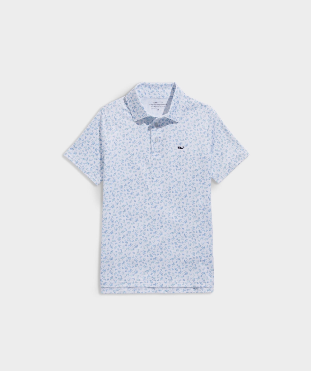 Polos Vineyard Vines Printed Sankaty Polo Niños Azules | MAL-276814