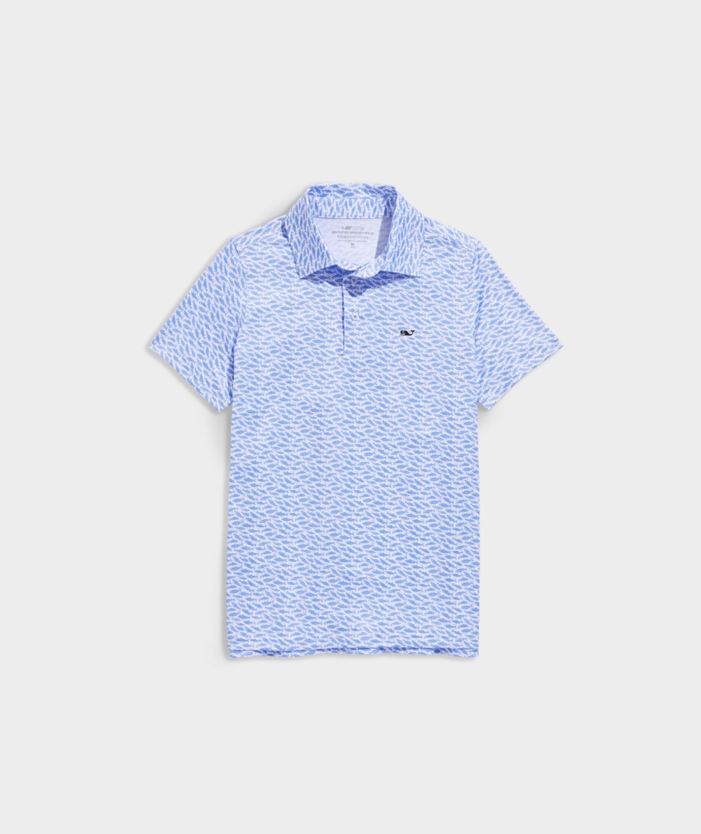 Polos Vineyard Vines Printed Sankaty Polo Niños Blancos | ZNB-602743