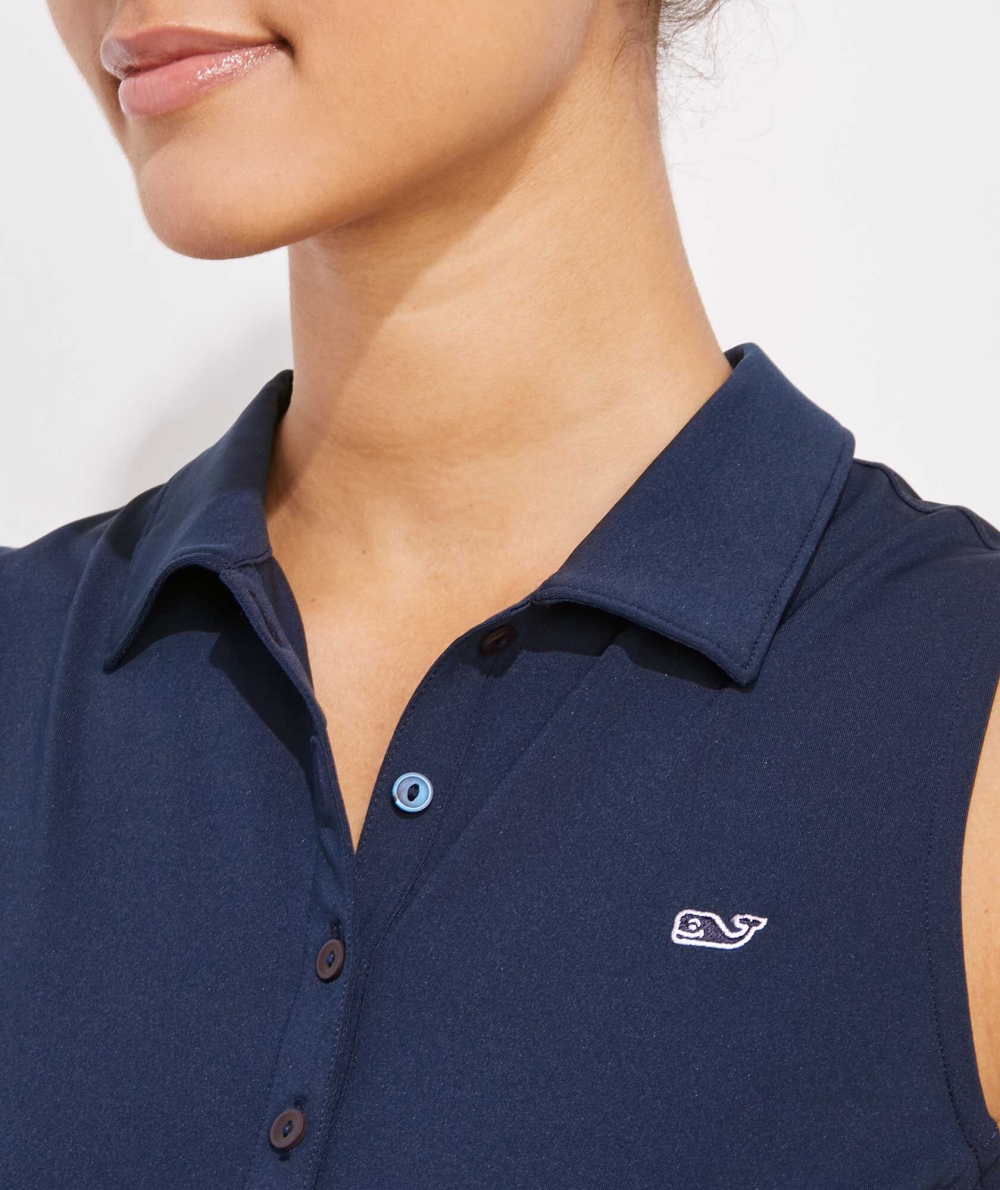 Polos Vineyard Vines Sin Manga Solid Jersey Polo Mujer Azules | STG-519386