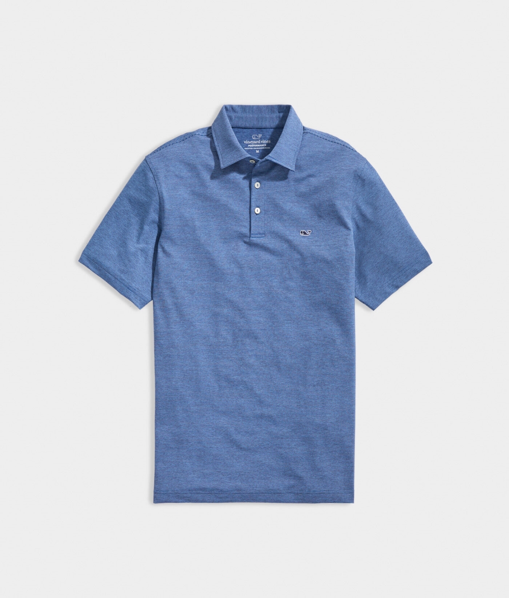 Polos Vineyard Vines St. Jean Stripe Sankaty Polo Hombre Azules Blancos | FQL-376129