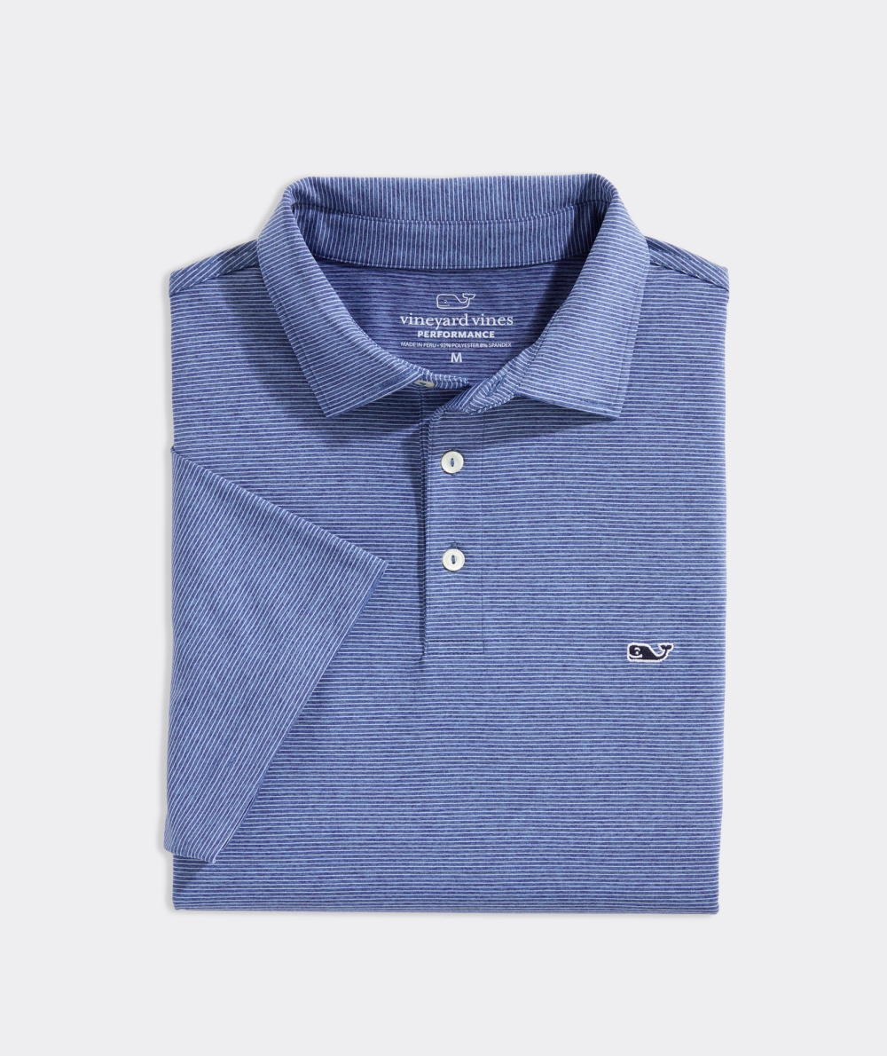 Polos Vineyard Vines St. Jean Stripe Sankaty Polo Hombre Azules Blancos | FQL-376129