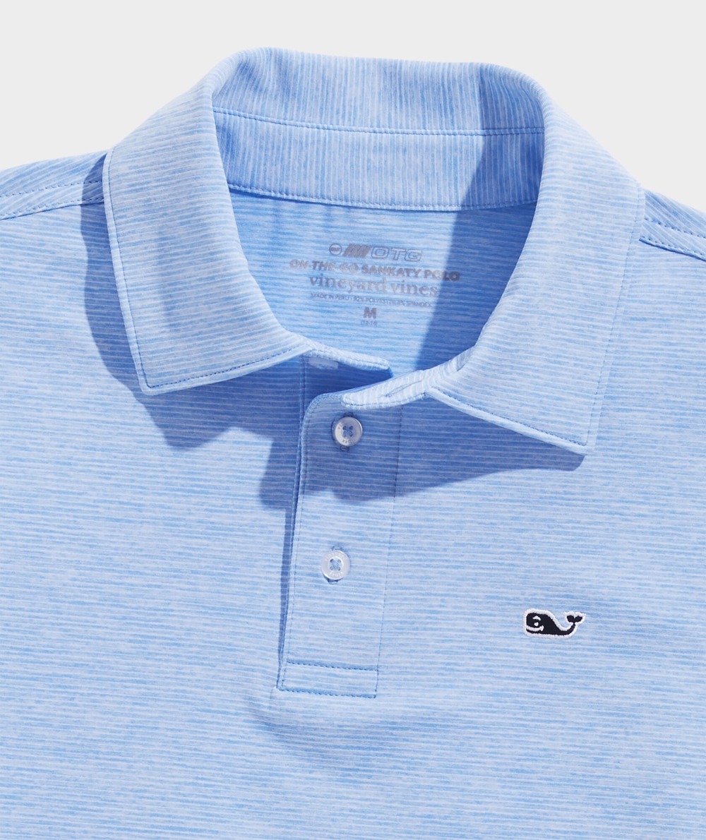 Polos Vineyard Vines St. Jean Stripe Sankaty Polo Niños Turquesa Blancos | SPQ-728693