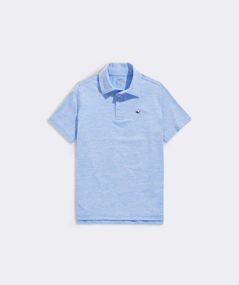 Polos Vineyard Vines St. Jean Stripe Sankaty Polo Niños Turquesa Blancos | SPQ-728693