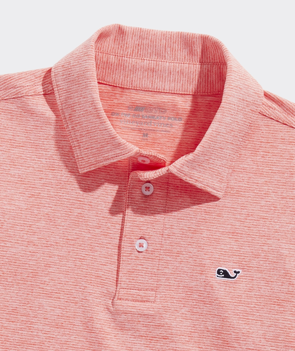 Polos Vineyard Vines St. Jean Stripe Sankaty Polo Niños Blancos | UNE-309158