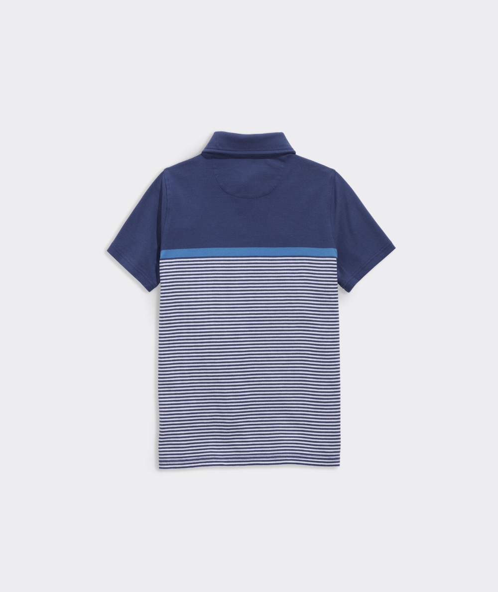 Polos Vineyard Vines Surfside Pique Polo Niños Azules Blancos Azules | POW-940278