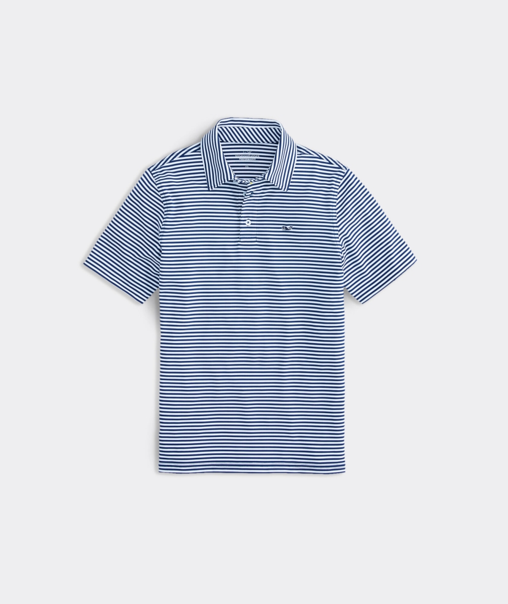 Polos Vineyard Vines Winstead Stripe Sankaty Performance Polo Niños Azules | KFW-021784