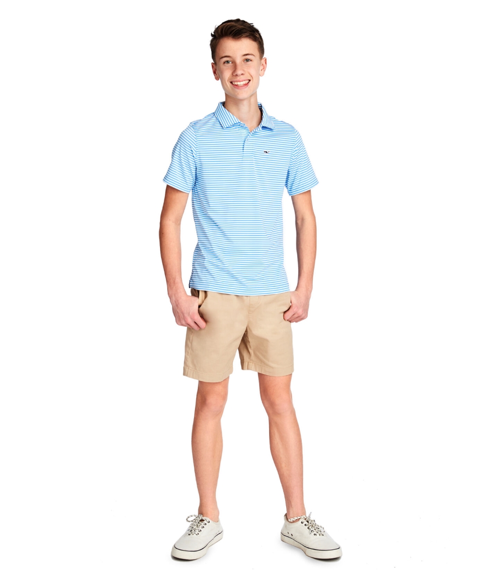 Polos Vineyard Vines Winstead Stripe Sankaty Performance Polo Niños Turquesa | PMY-462850