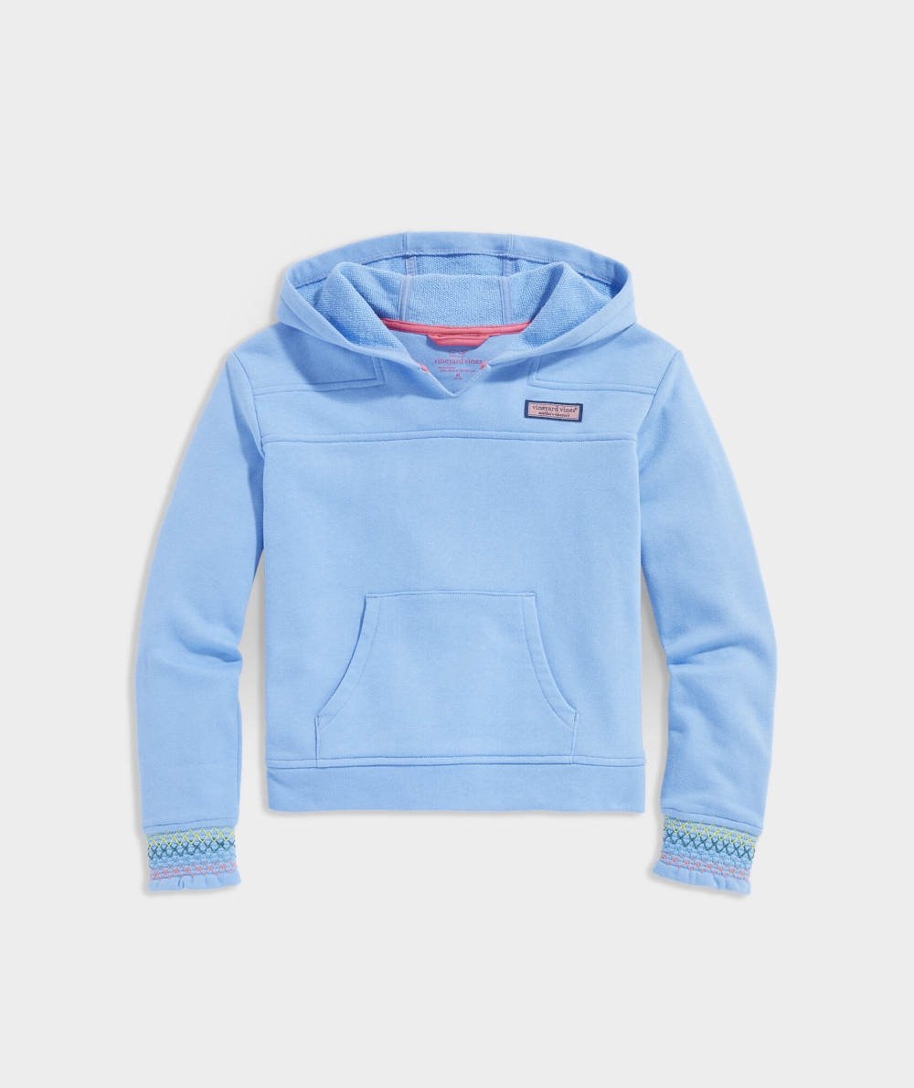 Sudaderas Vineyard Vines Shep Shirt™ Smocked Hoodie Niños Turquesa | HAX-706851