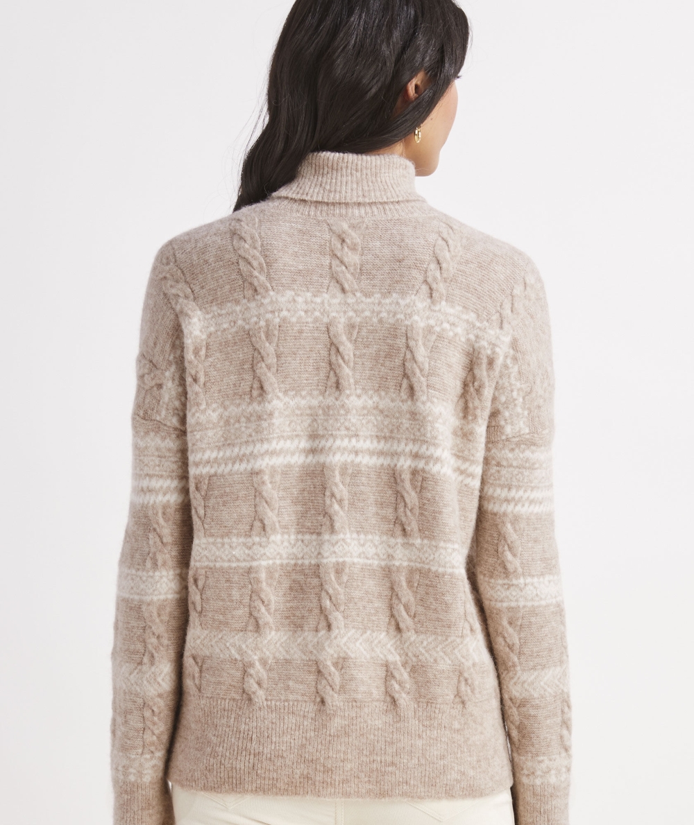 Suéteres Vineyard Vines A Rayas Fair Isle Turtleneck Sueter Mujer Beige | FWA-320817