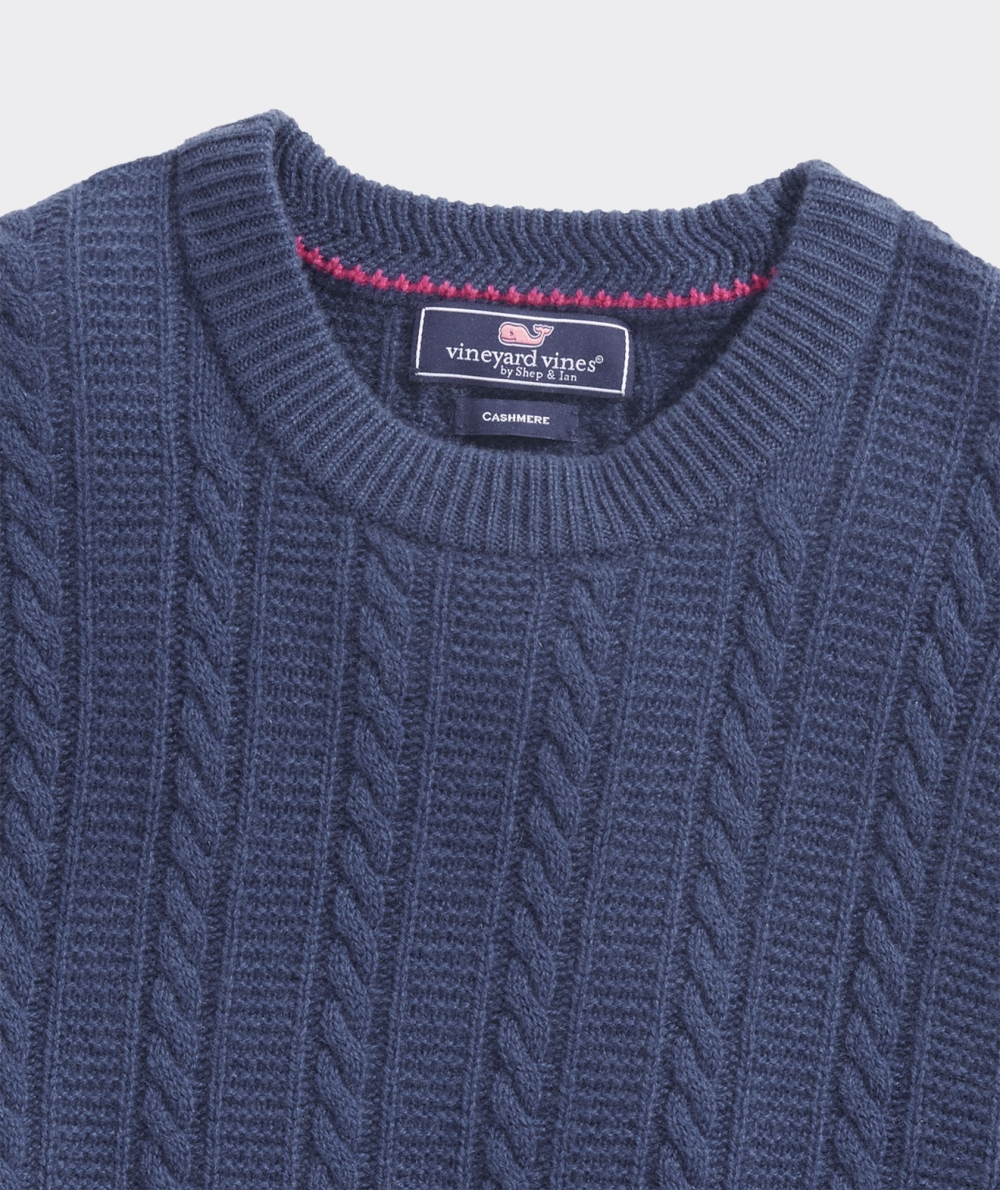 Suéteres Vineyard Vines Cashmere Cable Crewneck Sueter Hombre Azules | PUR-189703