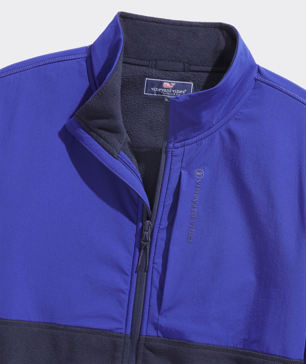 Suéteres Vineyard Vines Harbor Fleece Full-Zip Hombre Azules | FSI-314285