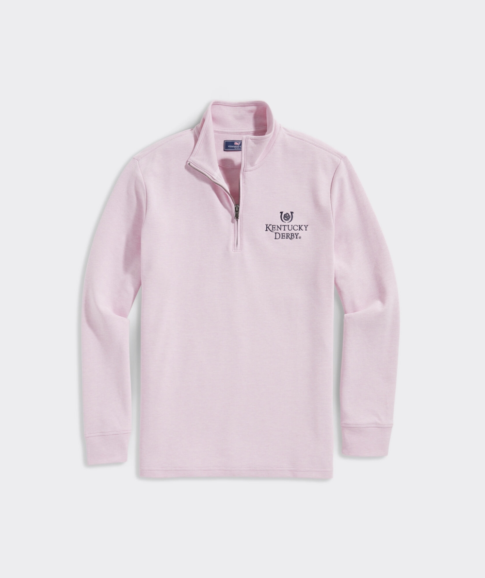 Suéteres Vineyard Vines Kentucky Derby Saltwater Quarter-Zip Hombre Rosas | MRW-649781