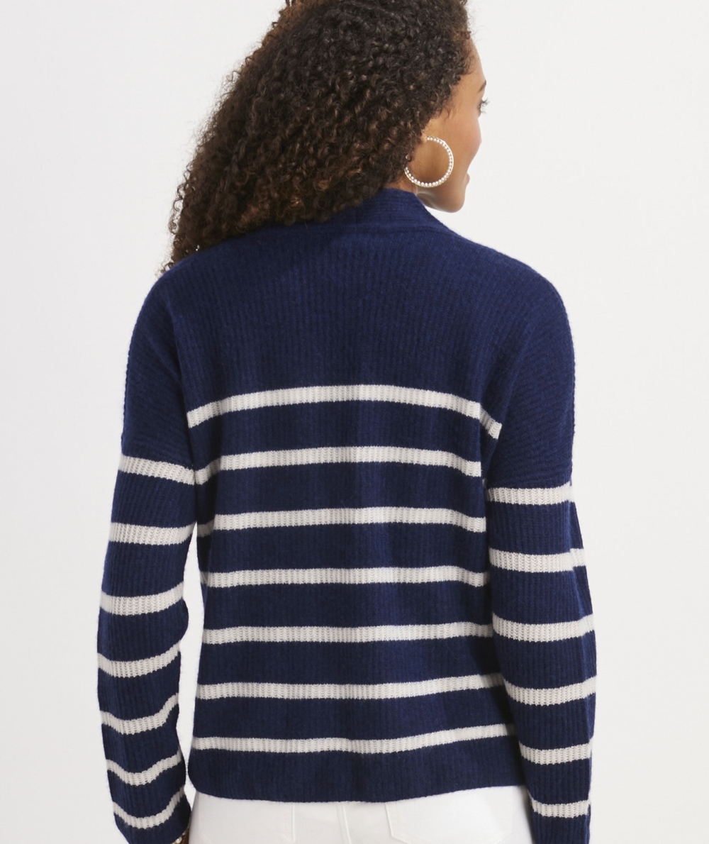 Suéteres Vineyard Vines Seaspun Cashmere Acanalado Open Front Sueter Mujer Azules | DBU-431860