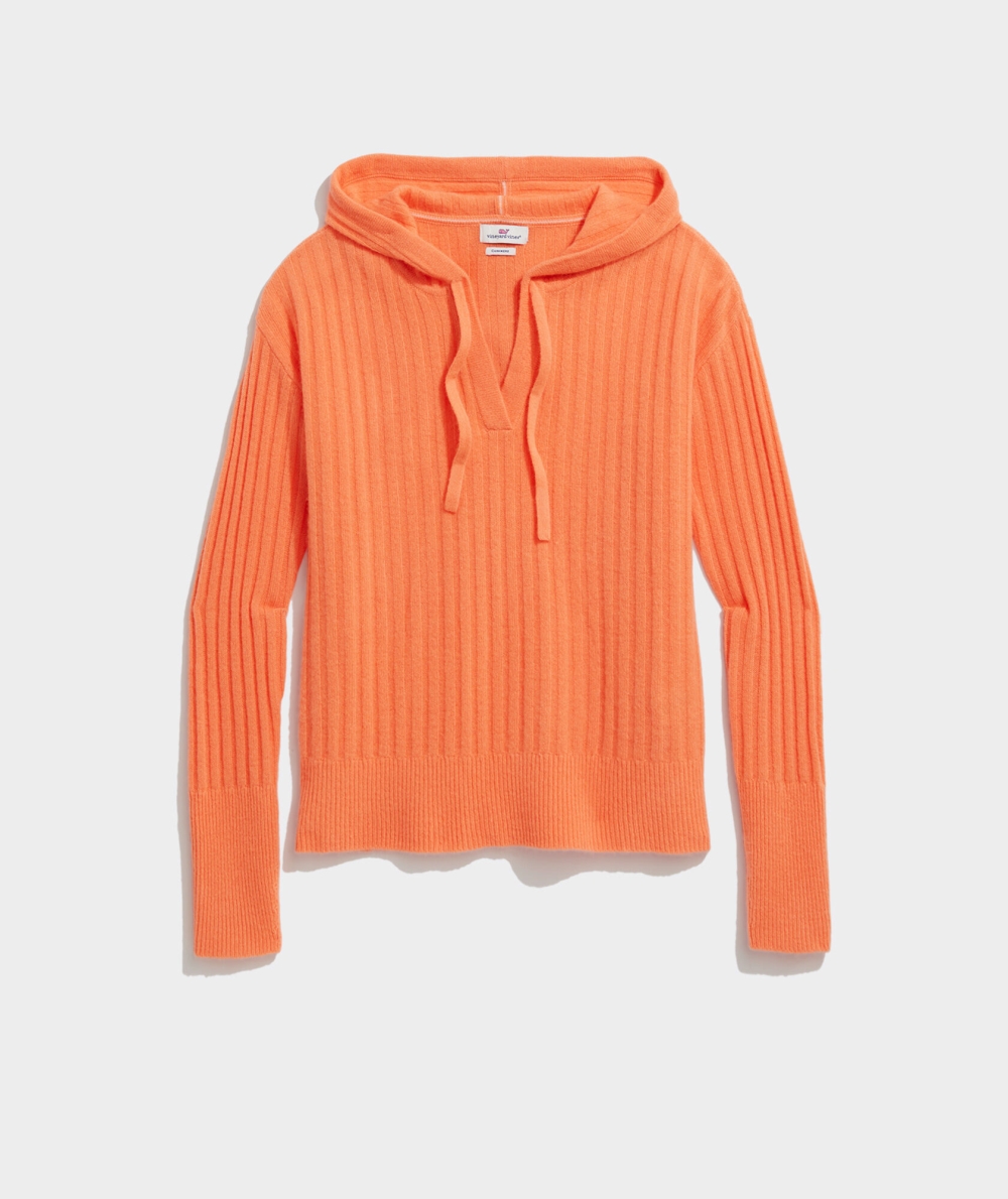 Suéteres Vineyard Vines Seaspun Cashmere Acanalado Hoodie Mujer Neon Sunset | KAY-348692