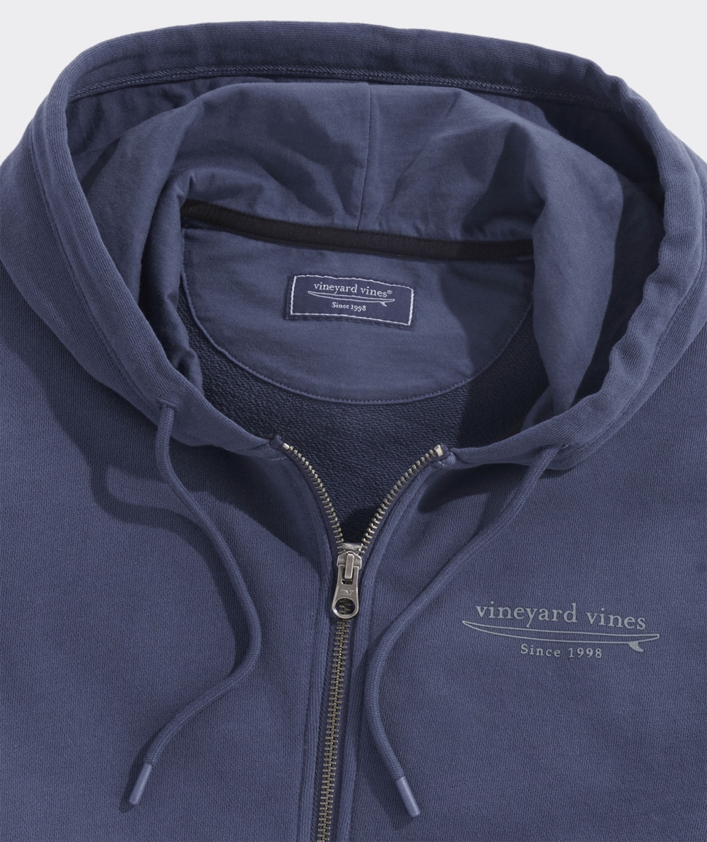 Suéteres Vineyard Vines Surfside Two-Way Cremallera Hoodie Hombre Azul Marino | UJM-459027