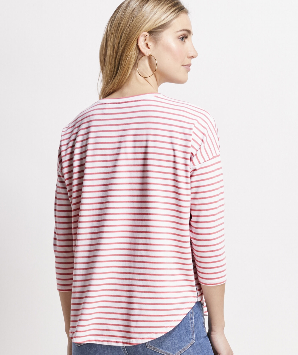 Tees Vineyard Vines A Rayas Deluxe Tee Mujer Stripes | LBA-648932