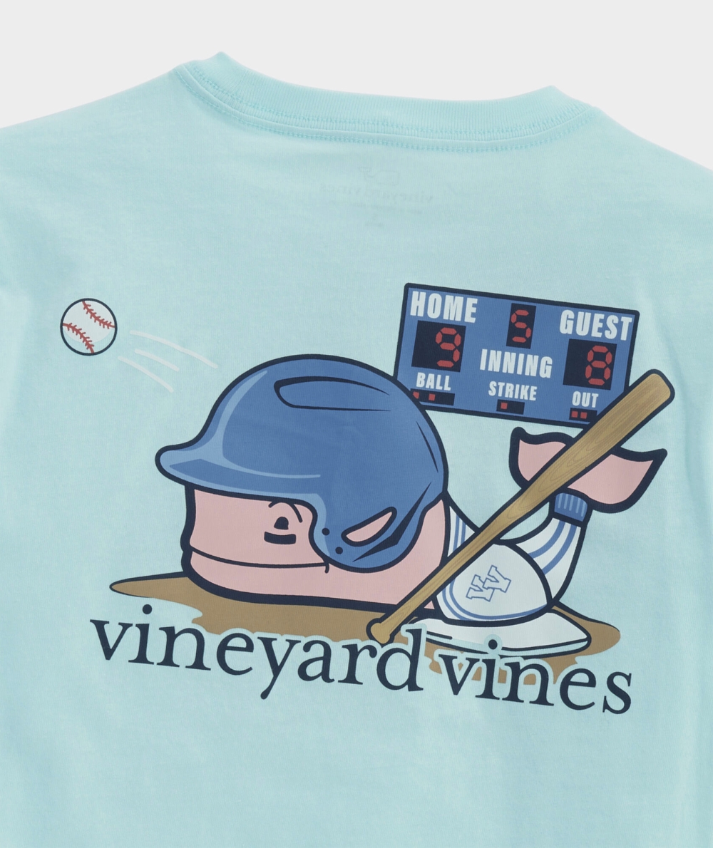 Tees Vineyard Vines Baseball Whale Corta-Sleeve Pocket Tee Niños Azules | EYZ-428139