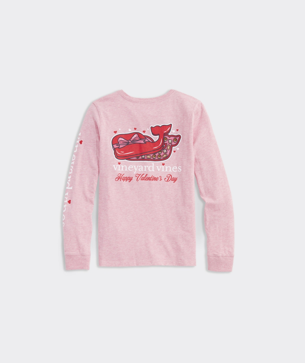 Tees Vineyard Vines Chocolate Whale Box Long-Sleeve Pocket Tee Niños Rosas | HRC-640385