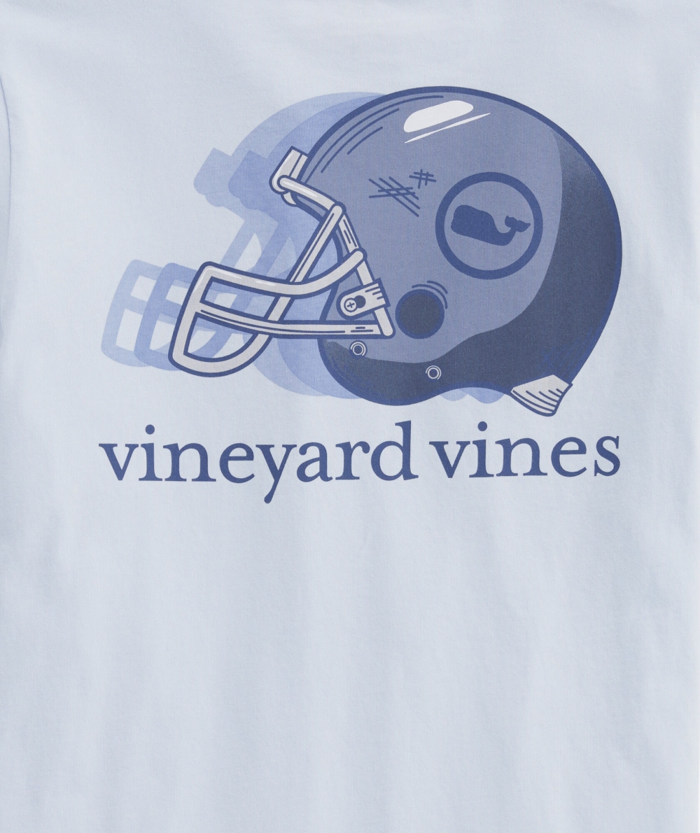 Tees Vineyard Vines Corta-Sleeve Football Helmet Fade Pocket Tee Niños Ancient Water | KOA-418670