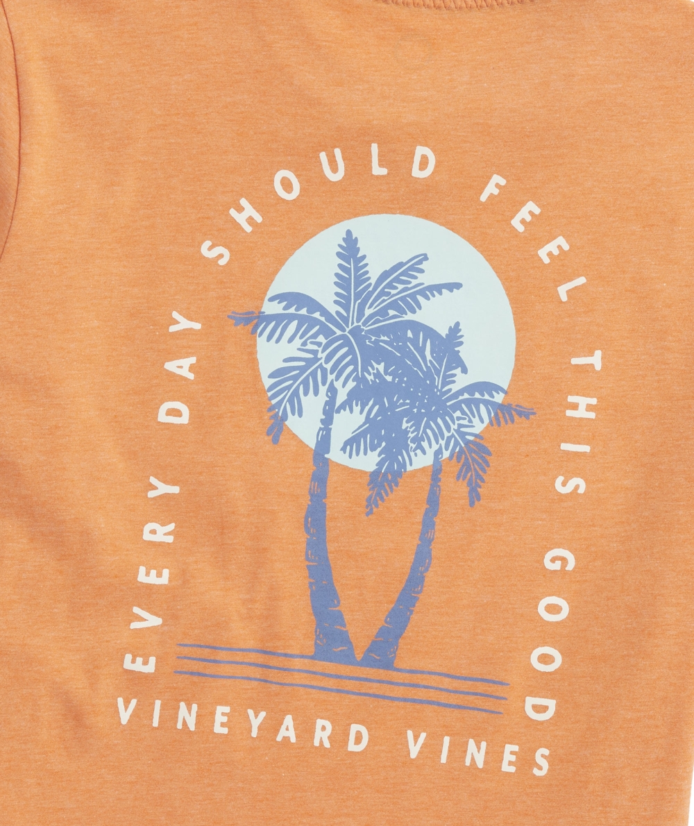 Tees Vineyard Vines EDSFTG Palm Trees Corta-Sleeve Dunes Tee Hombre Koi Heather | FZA-978345