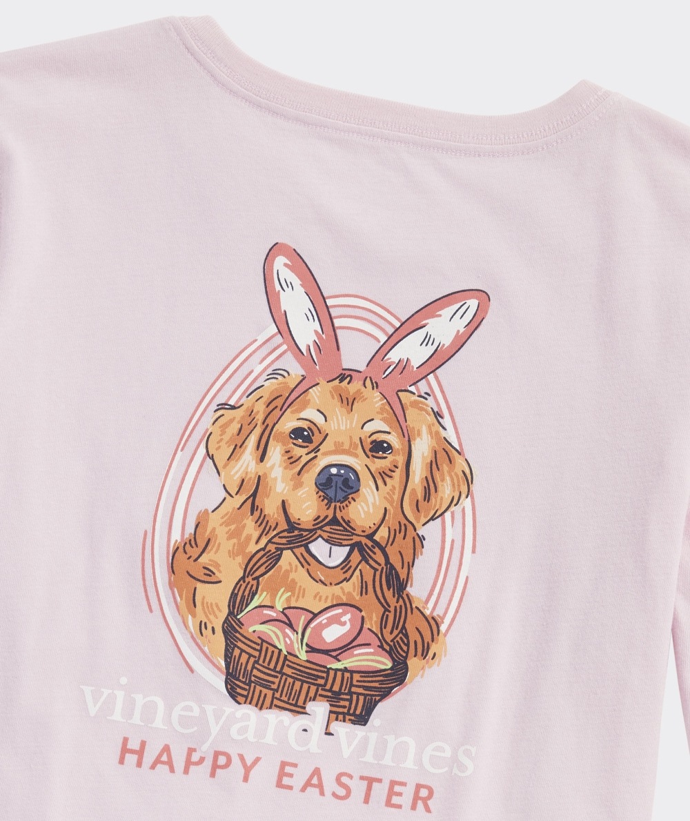 Tees Vineyard Vines Easter Dog Long-Sleeve Pocket Tee Niños Rosas | OBN-631890