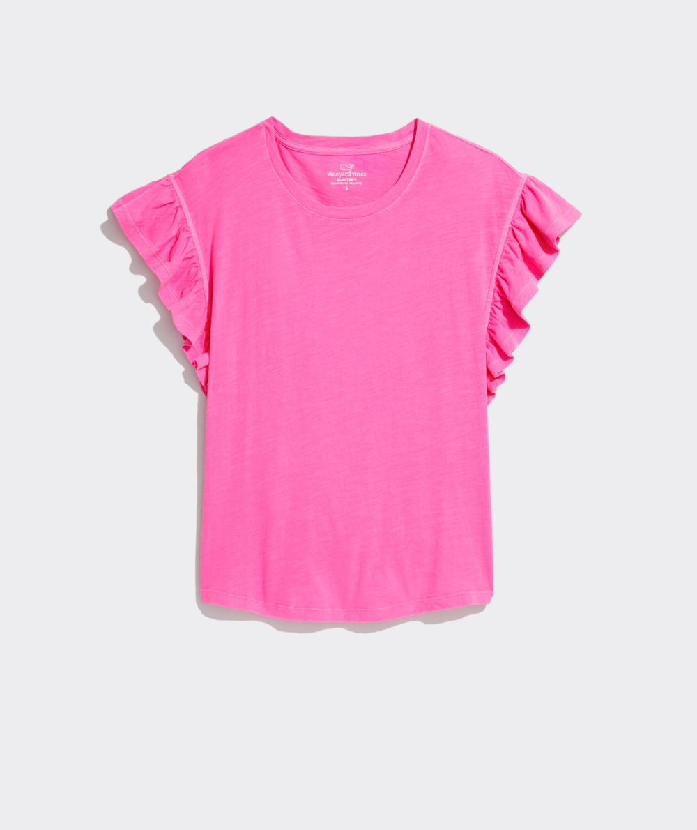 Tees Vineyard Vines Flutter-Sleeve Surftee™ Mujer Neon Confetti | IDL-935428