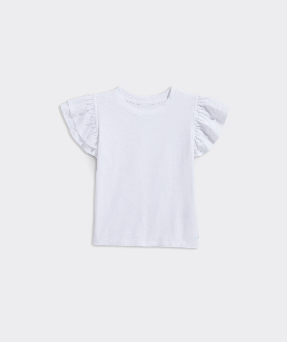 Tees Vineyard Vines Flutter Sleeve Surftee™ Niños Blancos | NWP-468021