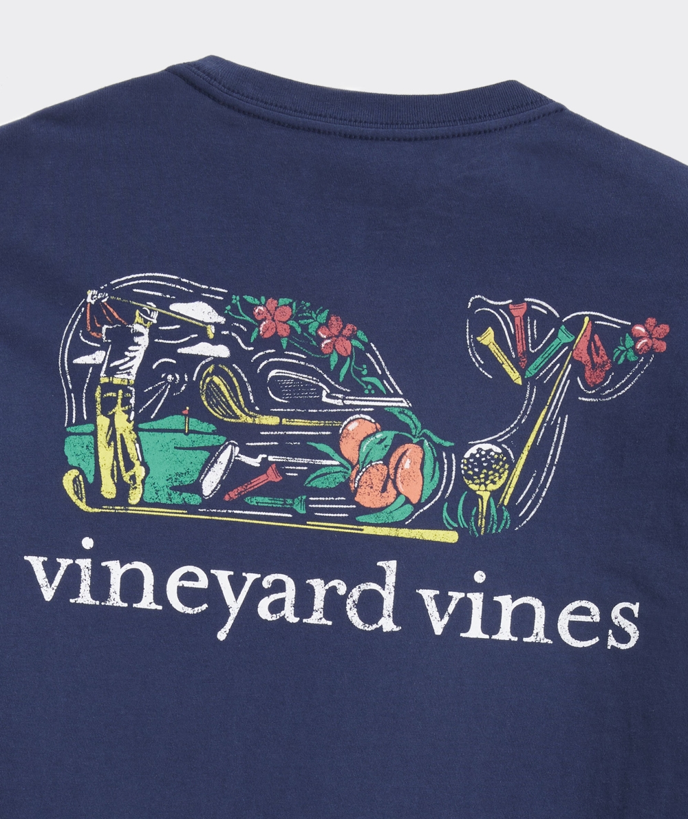 Tees Vineyard Vines Golf Whale Icons Long-Sleeve Pocket Tee Hombre Azules | RDE-368172